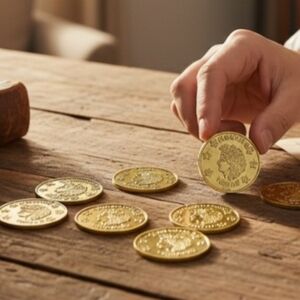 (Lot Of 8) Plastic Greek Token Coins Medusa Head With Date 1685 AD MGXXMG China.